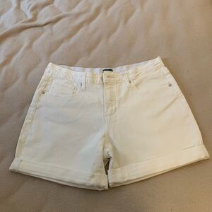 Jag Jeans Cream Jean Shorts with Cuffed Hem